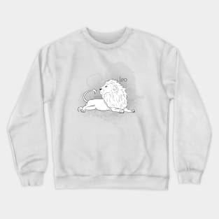 Zodiac sign Leo - Black and white lineart Crewneck Sweatshirt